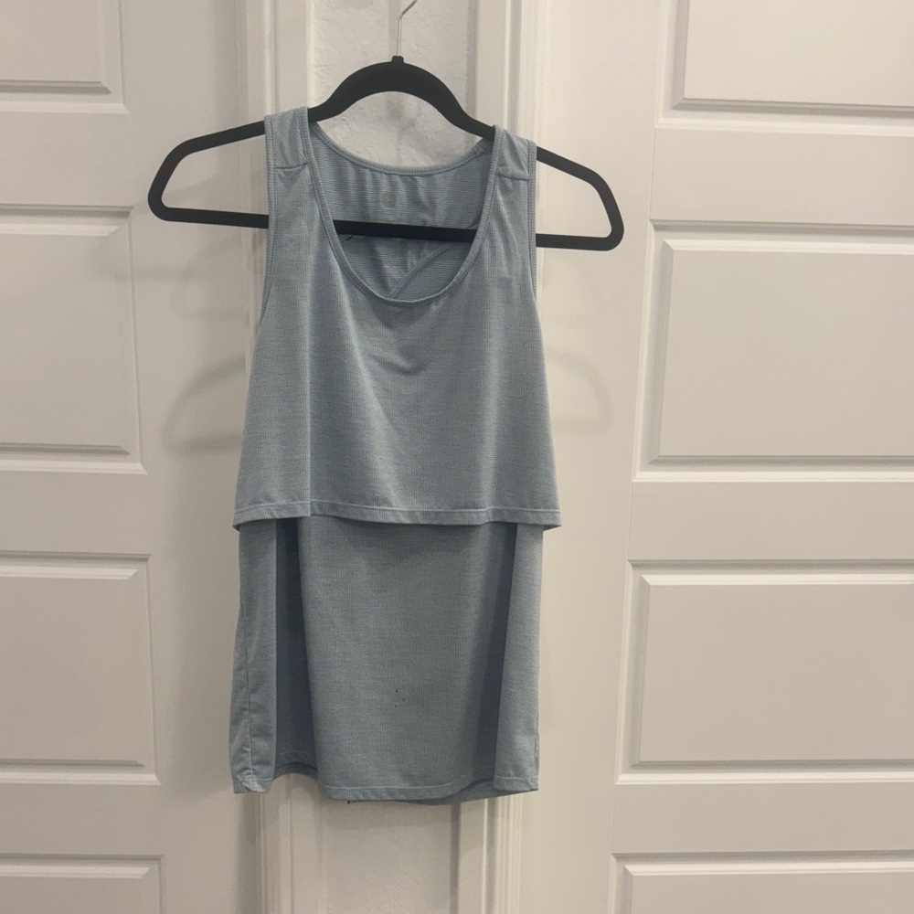 Light Blue Maternity/Nursing Athletic Tank